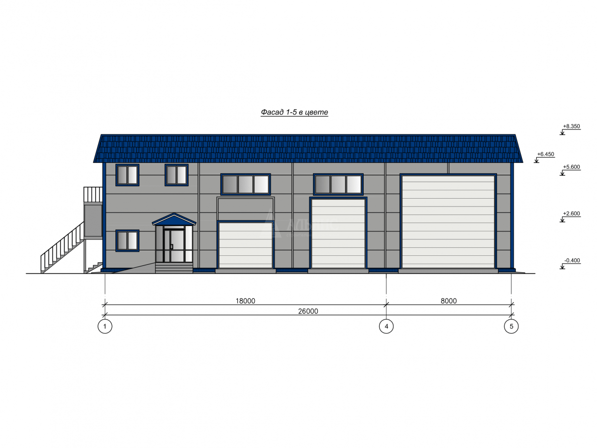 3D визуализация Автосервис из сэндвич-панелей - фото 3