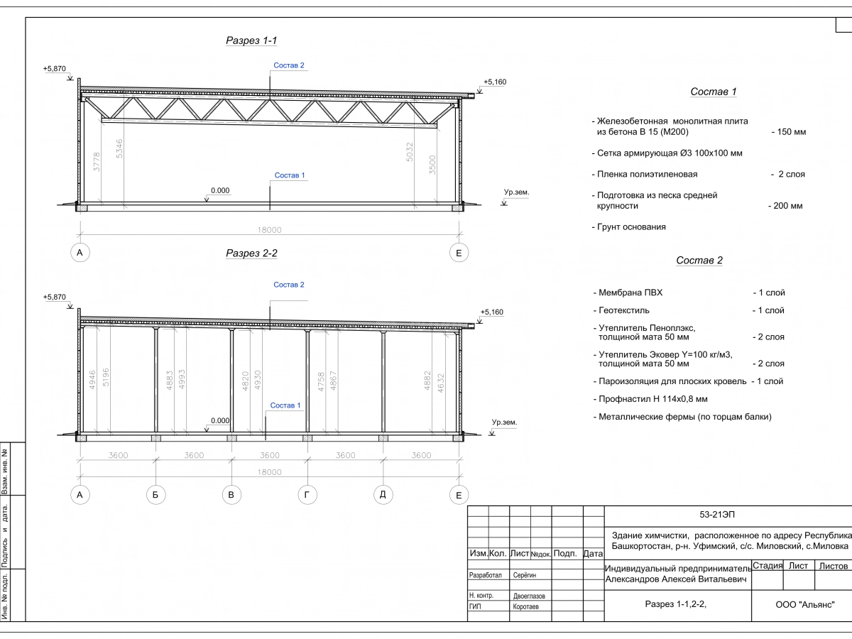 Планировка Производственное здание из сэндвич-панелей -  фото 2